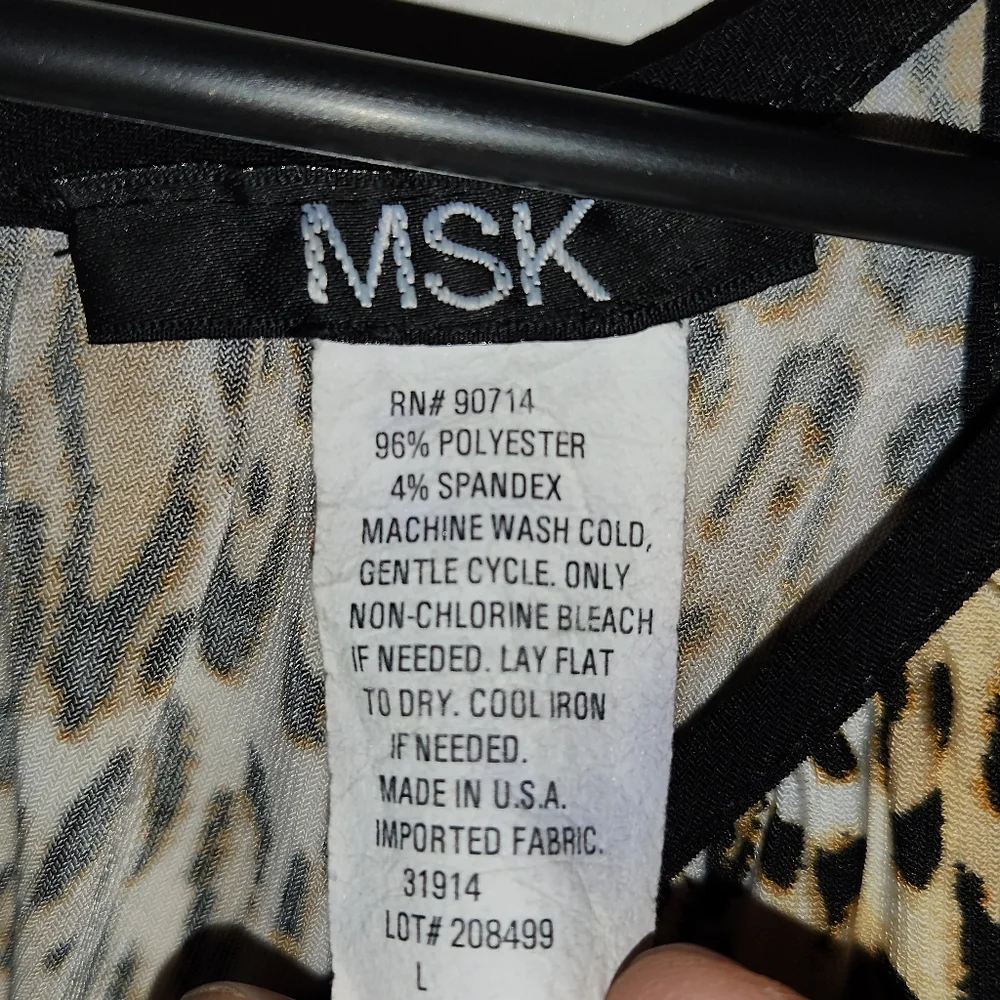 MSK. Fun Print Mix Poly Stretch Casual Boho Maxi Dress Large - Picture 7 of 7